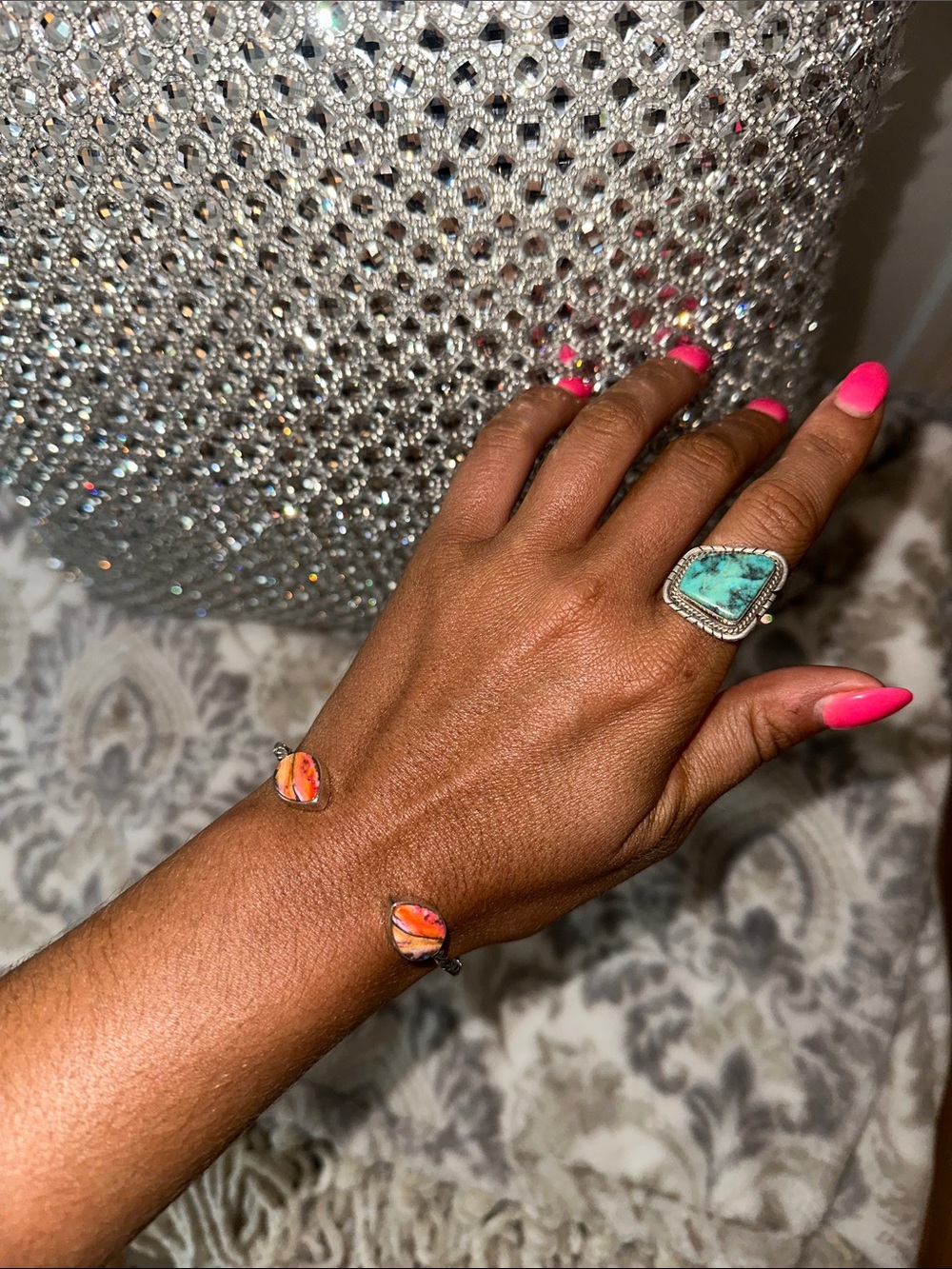 Sterling Silver Spiny Oyster Cuff Bracelet